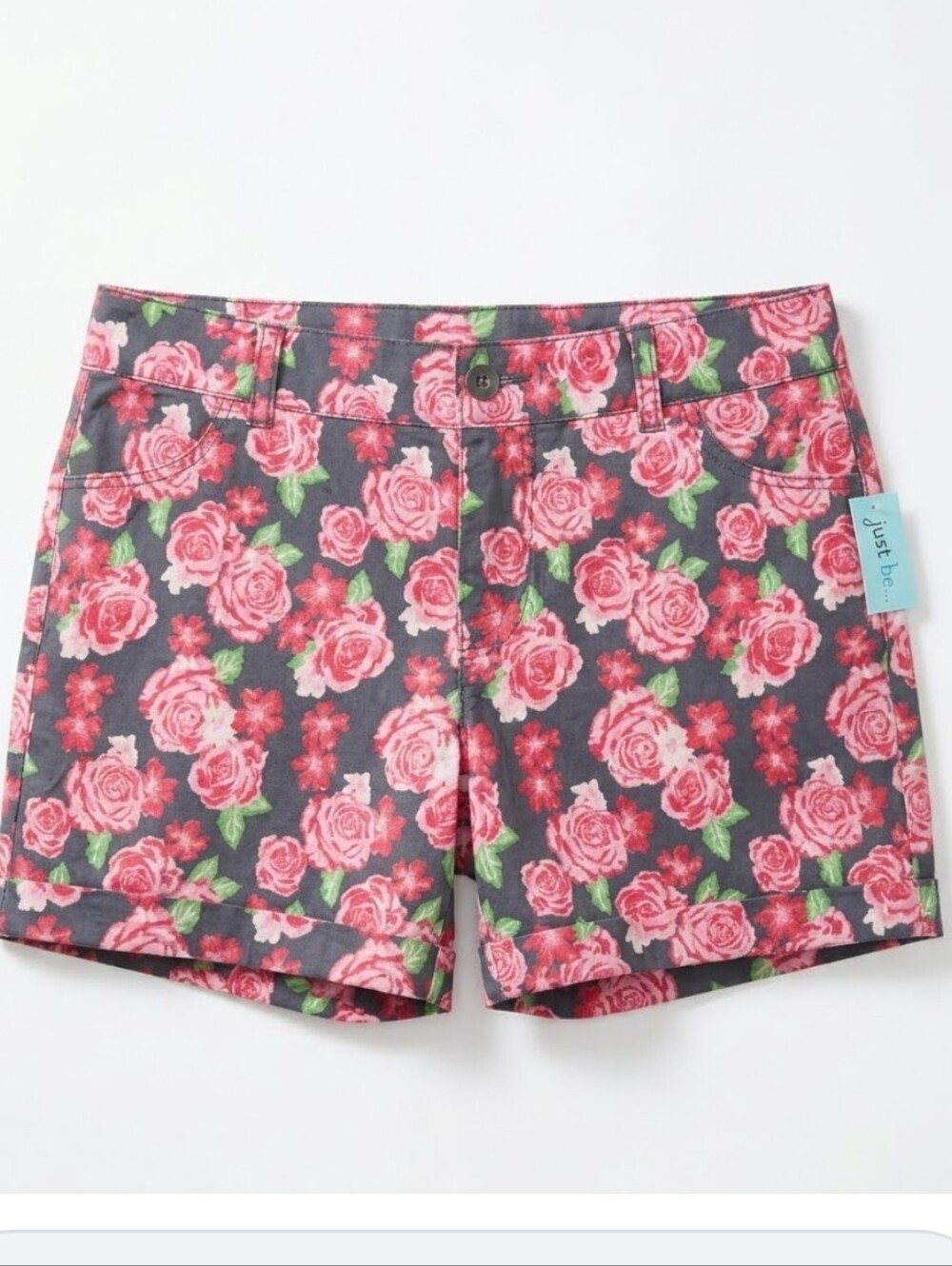 JUST BE... Women's Floral Shorts Size XL NWT